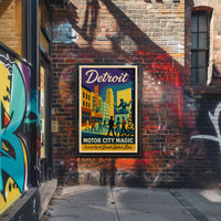 Motor City Magic: Vibrant Detroit Travel Poster