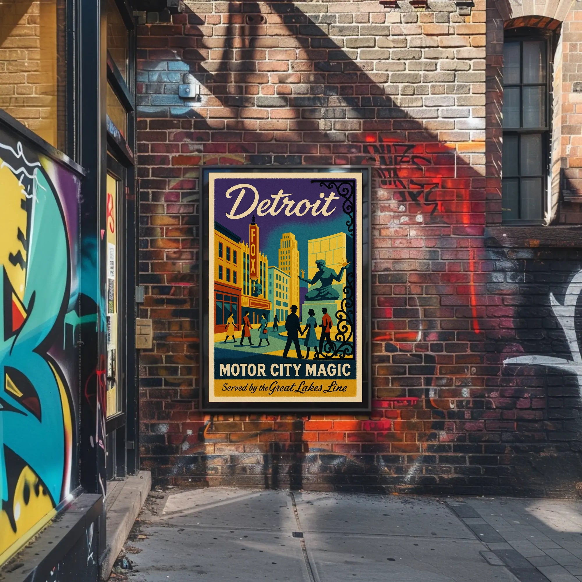 Motor City Magic: Vibrant Detroit Travel Poster