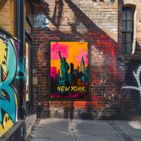 Statue of Liberty Pop Art Urban Cityscape Poster