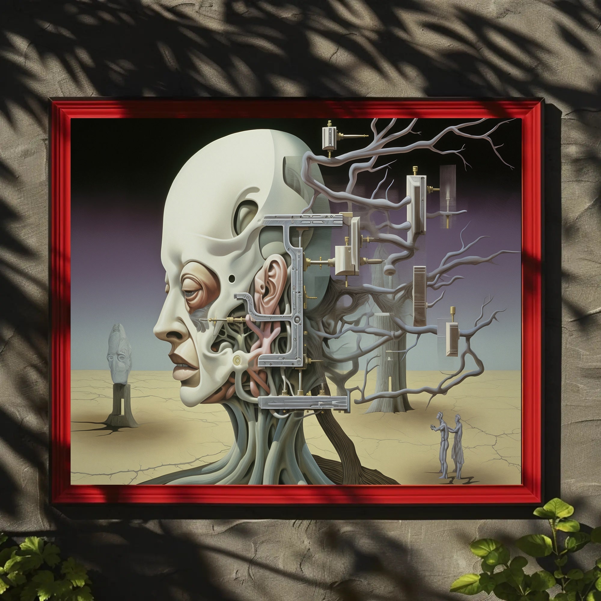 Surrealistic Fusion of Nature and Technology Artistic Poster