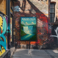 Niagara Falls Wonder Vintage Travel Poster