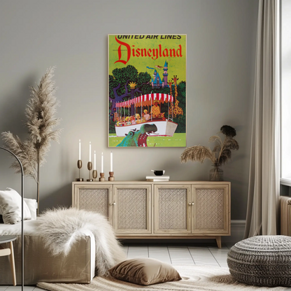 Disneyland United Airlines Travel Poster