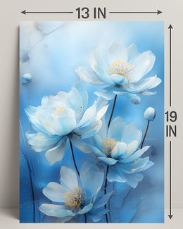 Serene Blue Blossoms Poster