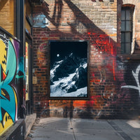 Majestic Moonlit Mountain Range Nighttime Poster