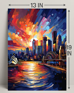 Vivid Cityscape At Sunset Poster