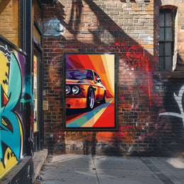 Classic Car Pop Art Poster in Vibrant Illustration PosterGoat