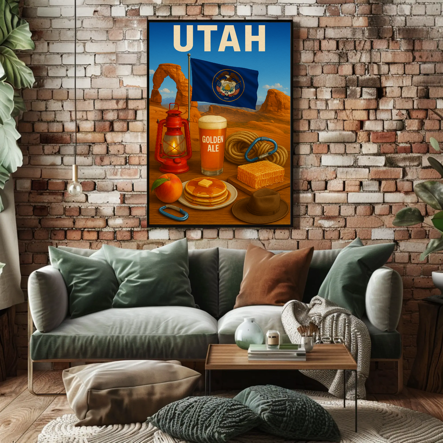 Utah Delicate Arch Pancakes Flag Ale Travel Poster