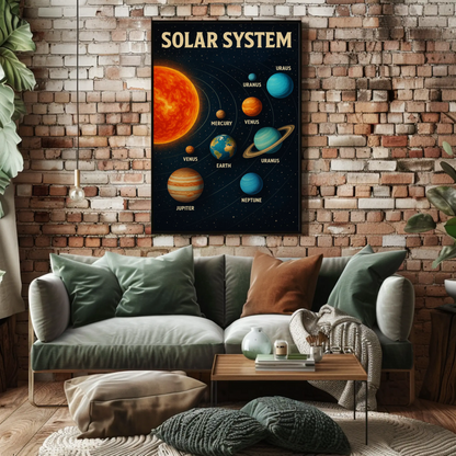 Solar System Astronomy Planets Orbit Sun Poster Poster