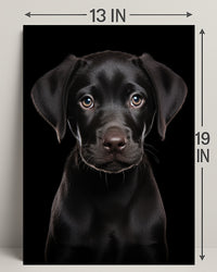 Portrait Of A Black Labrador Puppy Poster PosterGoat