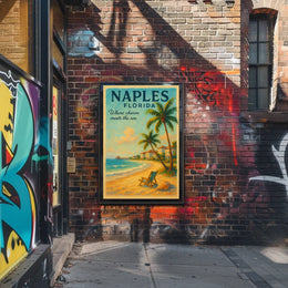 Serene Coastal Charm Vintage Poster: Naples, Florida