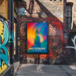 Hattiesburg Mississippi Cityscape Realism Travel Poster