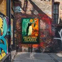 Fly to Falkland Islands Adventure Travel Poster PosterGoat