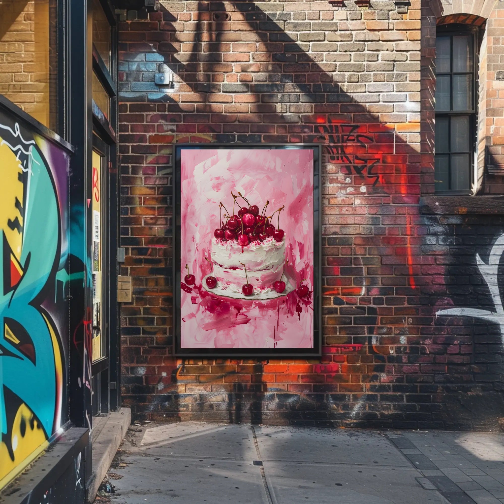 Cherry Celebration: Artistic Dessert Delight Poster PosterGoat