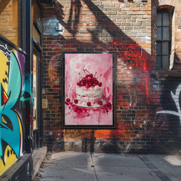 Cherry Celebration: Artistic Dessert Delight Poster PosterGoat