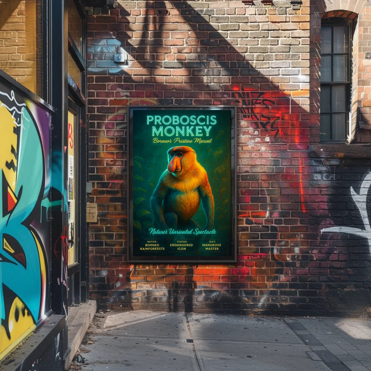 Proboscis Monkey Borneos Pristine Marvel Poster