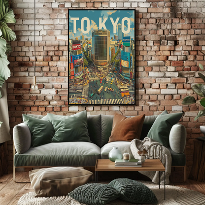 Tokyo Shibuya Crossing Urban Life Travel Poster