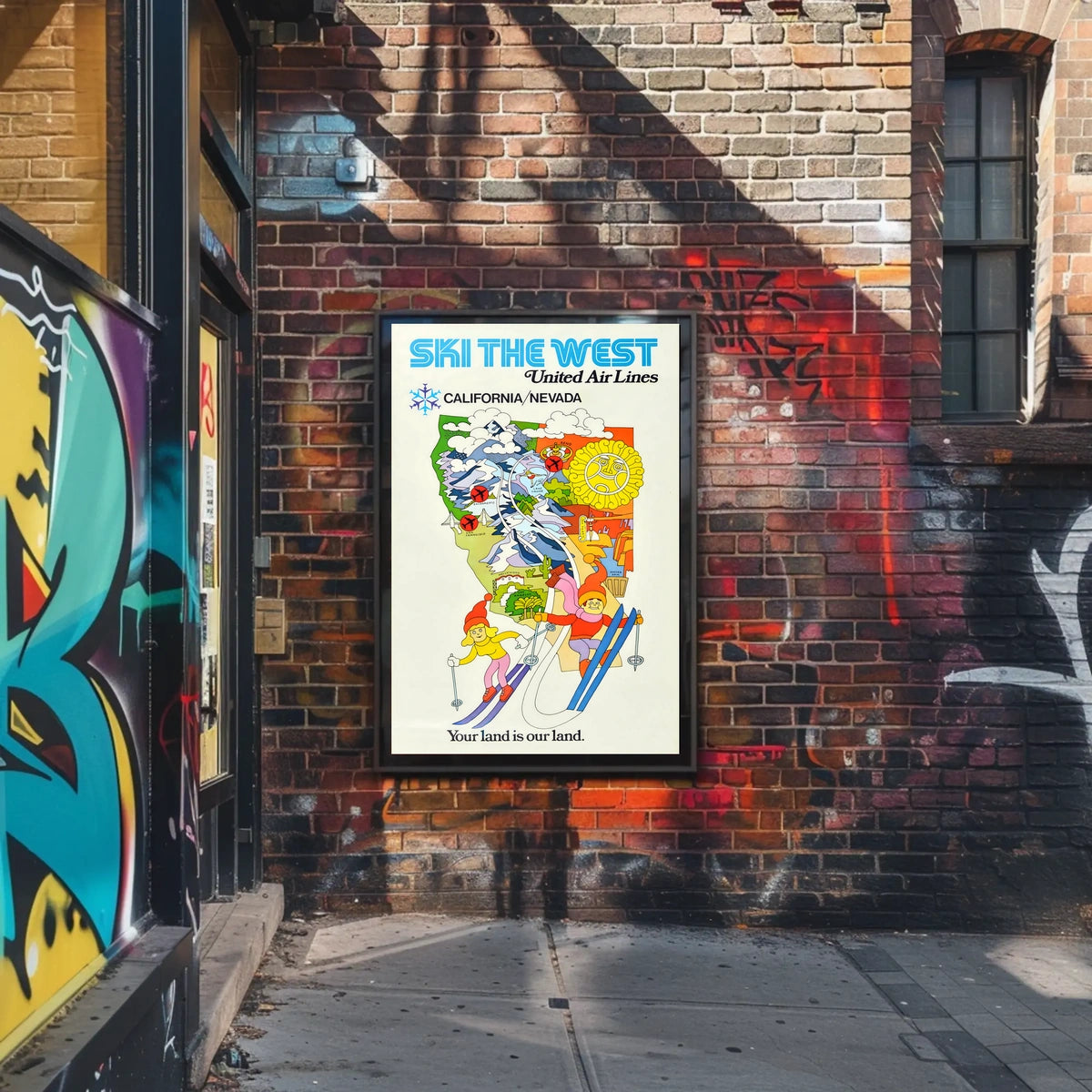 Ski The West United Air Lines Poster