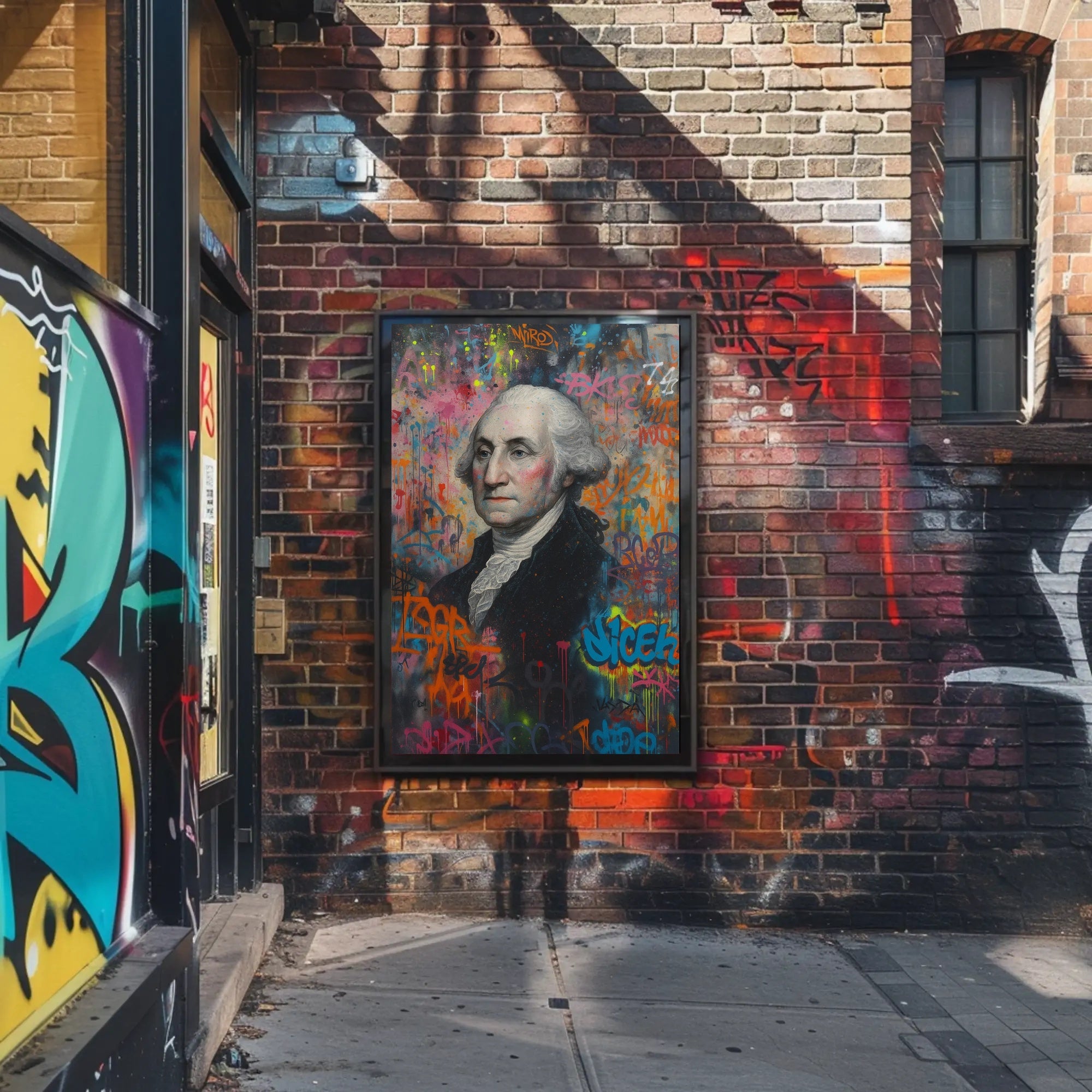George Washington Graffiti Style Portrait Poster
