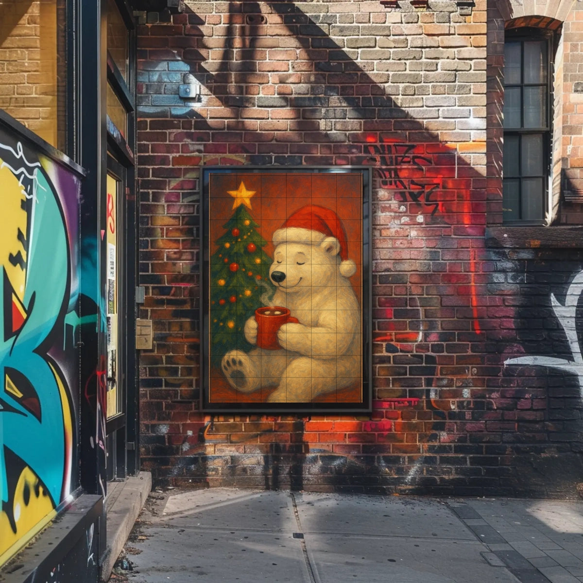 Cozy Christmas Bear Poster