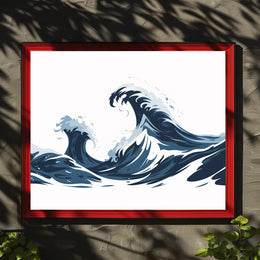 Ocean Waves Art Poster: Modern Meets Vintage