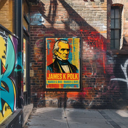 James K. Polk 11th President of the United States Street Art Mashup Poster