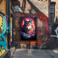 Mystical Wolf Surrealism Poster: Nature's Dreamscape