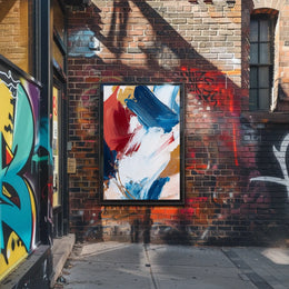 Vibrant Composition Of Layered Paint Abstract Poster