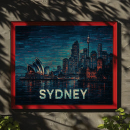 Sydney Skyline at Night Poster