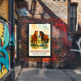 Assateague Island Wild Horses National Park Poster