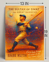 Babe Ruth Vintage Baseball Sports Poster