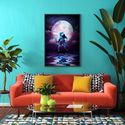 Water Astronaut Vintage Travel Poster