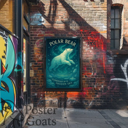 Majestic Polar Bear Cosmic Art Animal Poster