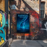 Narwhal Beneath Northern Lights Fantasy or Mythology Poster