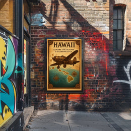Explore Hawaii in Steampunk Style Poster