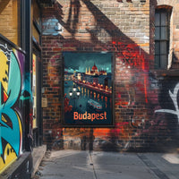 Budapest Nightscapes: Illuminated Cityscape Art Urban or Cityscape Poster