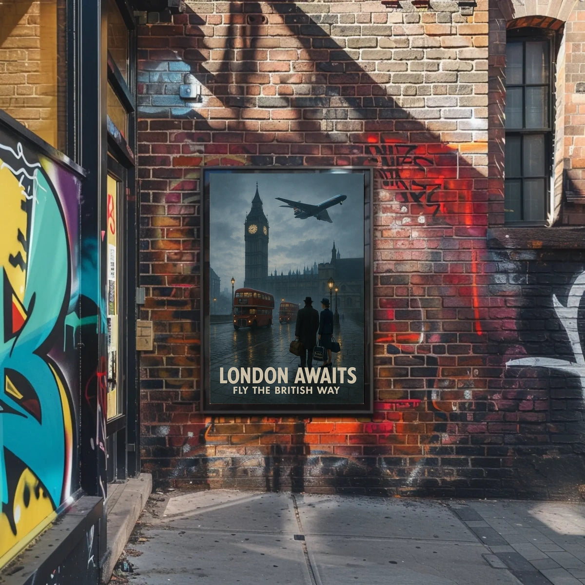 London's Timeless Iconic Twilight Vintage Travel Poster