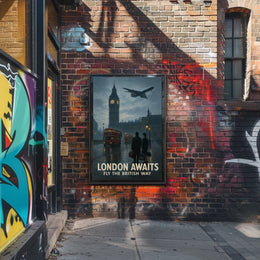 London's Timeless Iconic Twilight Vintage Travel Poster