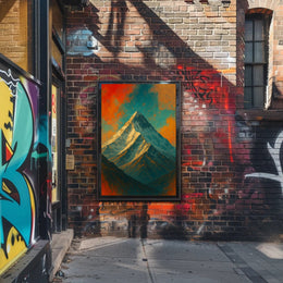 Majestic Mountain Peak Digital Artwork Poster