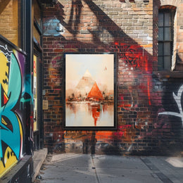 Abstract Pyramids At Sunset Abstract Poster