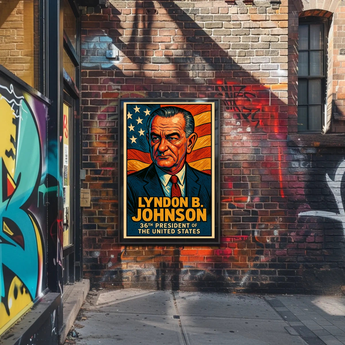 Lyndon B Johnson 36th President Poster Wall Art Decor