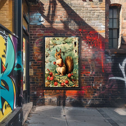 Festive Woodland Squirrel Poster