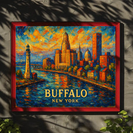 Buffalo, New York A Vibrant Cityscape Poster