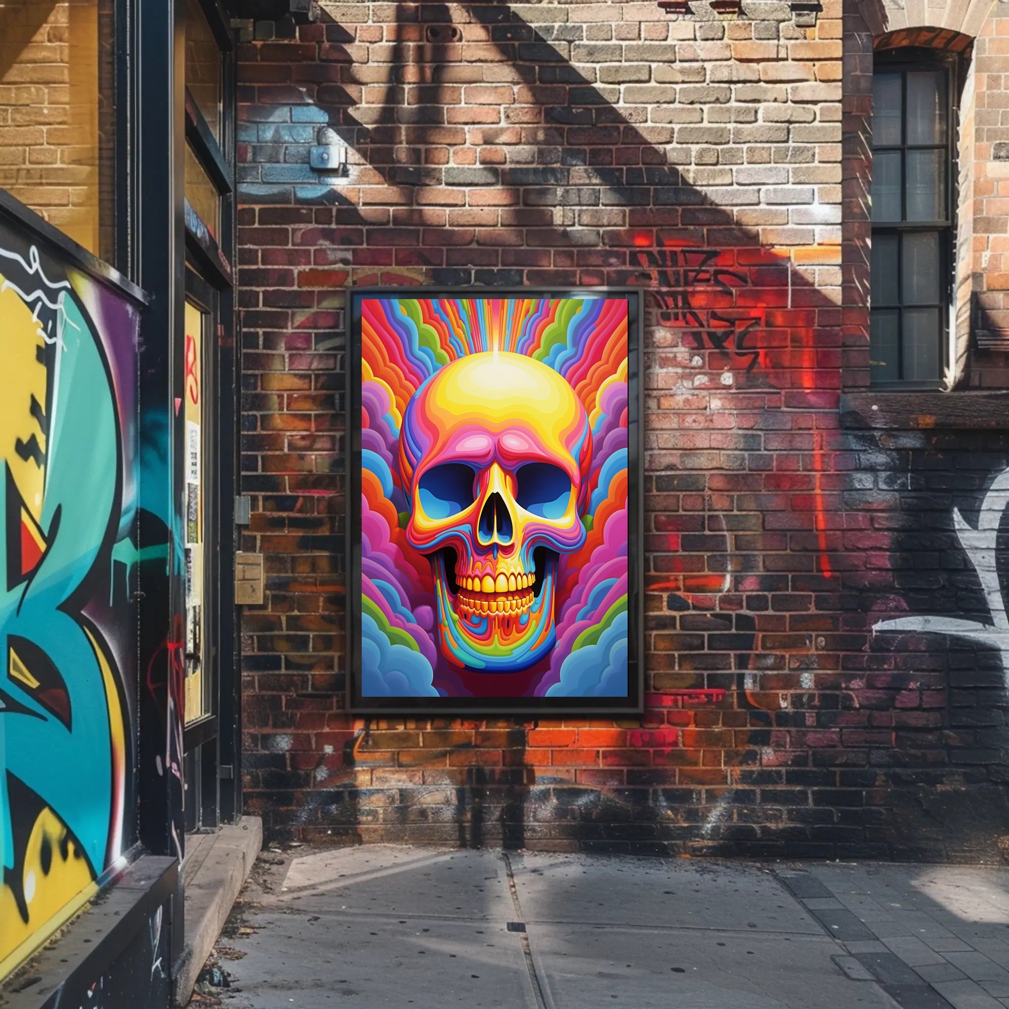 Vivid Skull Illusion Poster PosterGoat