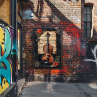 Violin and Sheet Music Classic Cultural or Heritage Poster