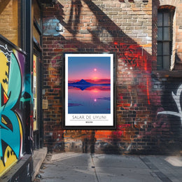 Salar de Uyuni Sunset Travel Poster