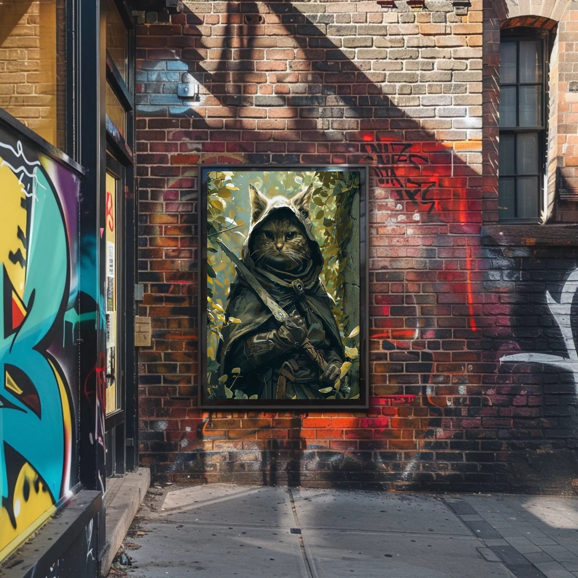 The Enigmatic Feline Adventurer Poster PosterGoat