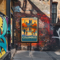 Columbus Reflections On The Scioto Poster