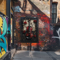 Red Violin Symphony: Timeless Elegance Elegant Artistic Poster