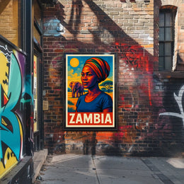 Zambia A Vibrant Portrait Poster