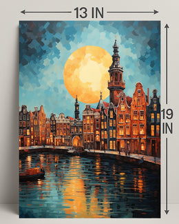 Moonlit Canals Poster